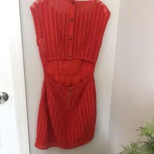 Saylor Dresses | Saylor Red Lace Mini Cocktail Dress | Color: Orange/Red | Size: M | Viola002's Closet